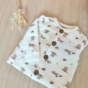 Button Neutral Baby Outfit